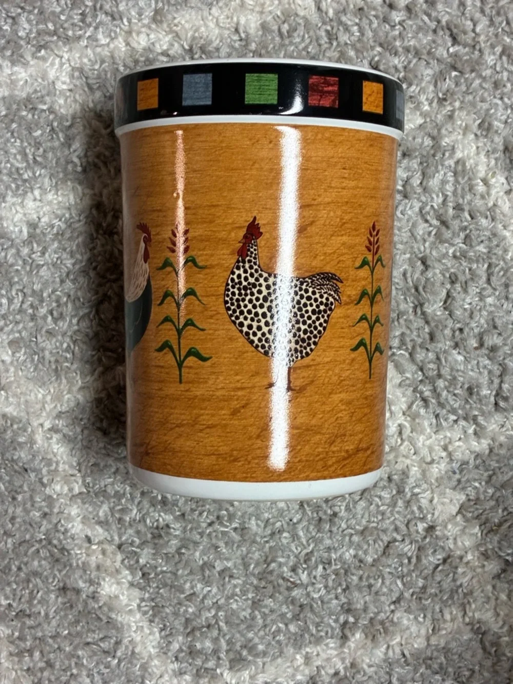 Rooster Ceramic Utensil Crock Warren Kimble Country quartet